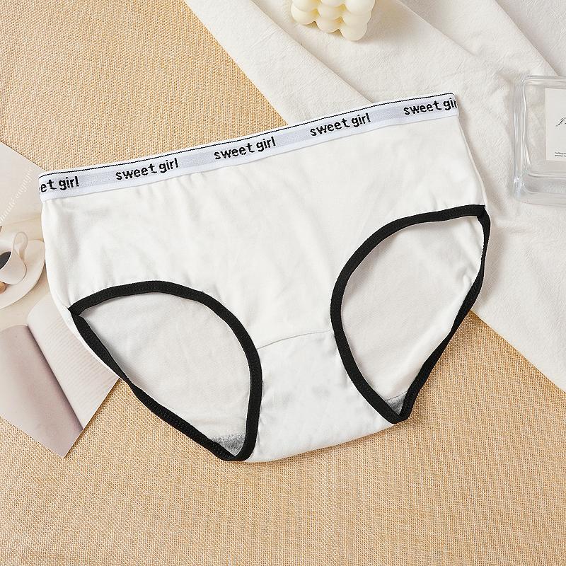 Women Anti-septic Moisture-wicki Panties Seamless Mid Waist Elastic Soft Breathable Underwear Briefs
