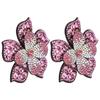 2Pcs Crystal Diamond Patches Appliques Stickers Flower Clothing Shoes Decoration DIY AccessoryPink
