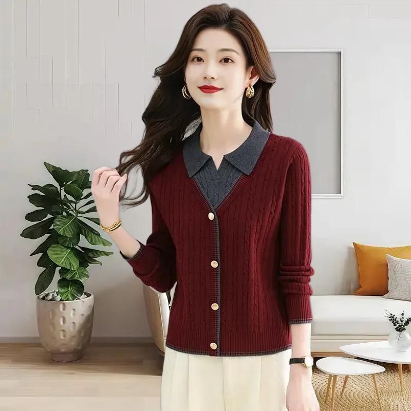 

Autumn and winter new fashionable simple and versatile temperament white warm sweater knitted bottoming shirt top average size красный