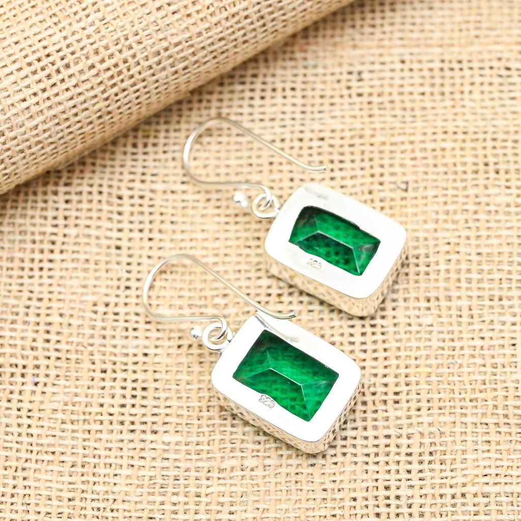 Chrome Diopside Gemstone Handmade 925 Sterling Silver Jewelry Earrings For Women