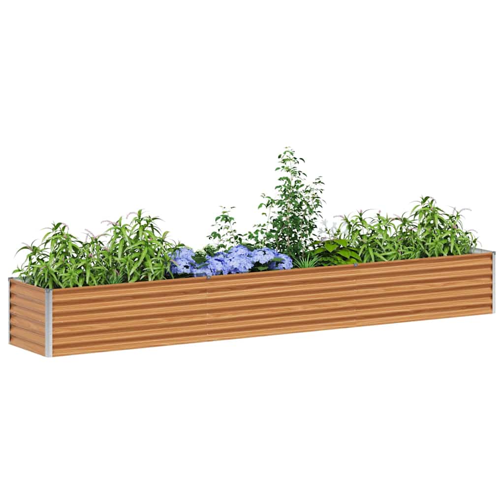 Raised Bed Light Brown 290 X 50 X 36 Cm Galvanized Steel
