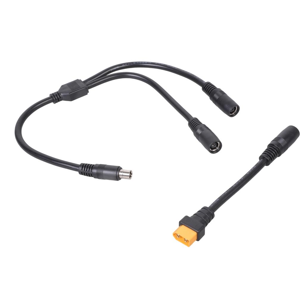 Double DC8020 Female XT60 Male Adapter Cable 55cm 14AWG Thick Wire PVC and Copper Texture for Drones Power Stations