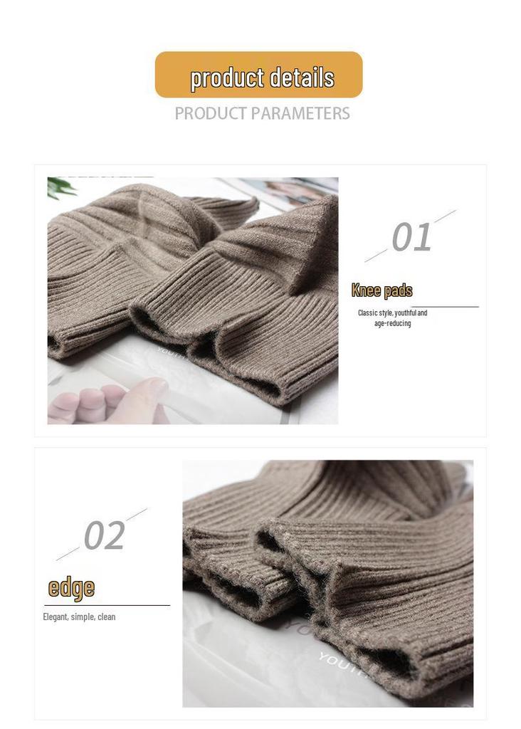 Thickened Cashmere Leg Warmers for Women - Extra Long, Warm, Soft Knit Knee Pads