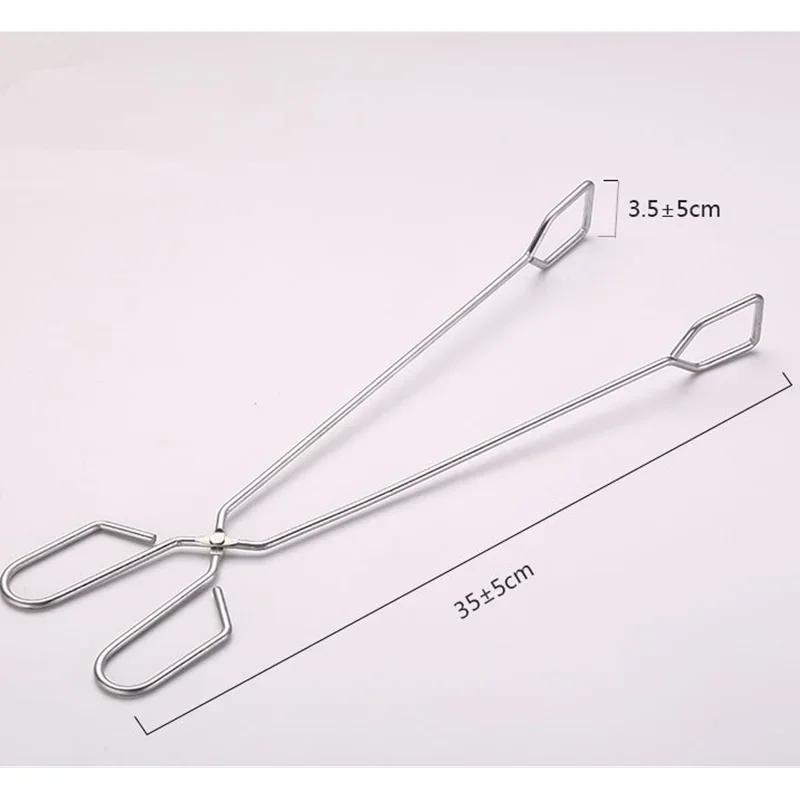New Convenient BBQ Tools Stainless Steel Scissors Type Grilled Food Clip Barbecue Accessories Portable Tongs Outdoor Gadget