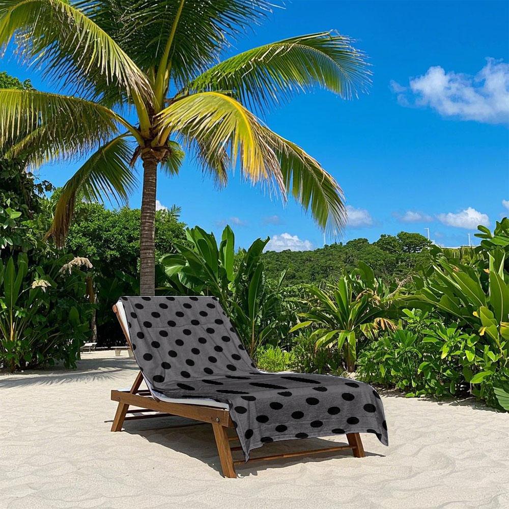 Classic Black Polka Dots Quick Drying Bath Towel Microfiber beach towel light weight swimming camping yoga beach out