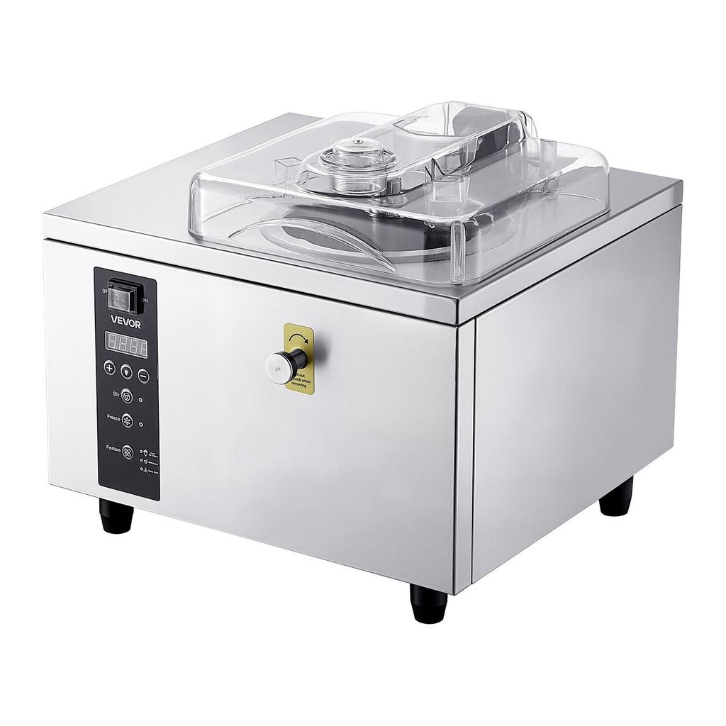 Commercial Hard Ice Cream Machine, 500W 5L Per Hour, Gelato Hard Serve Ice Cream Maker with 2.8L 304 Stainless Steel Cylinder, Auto Clean LED Panel