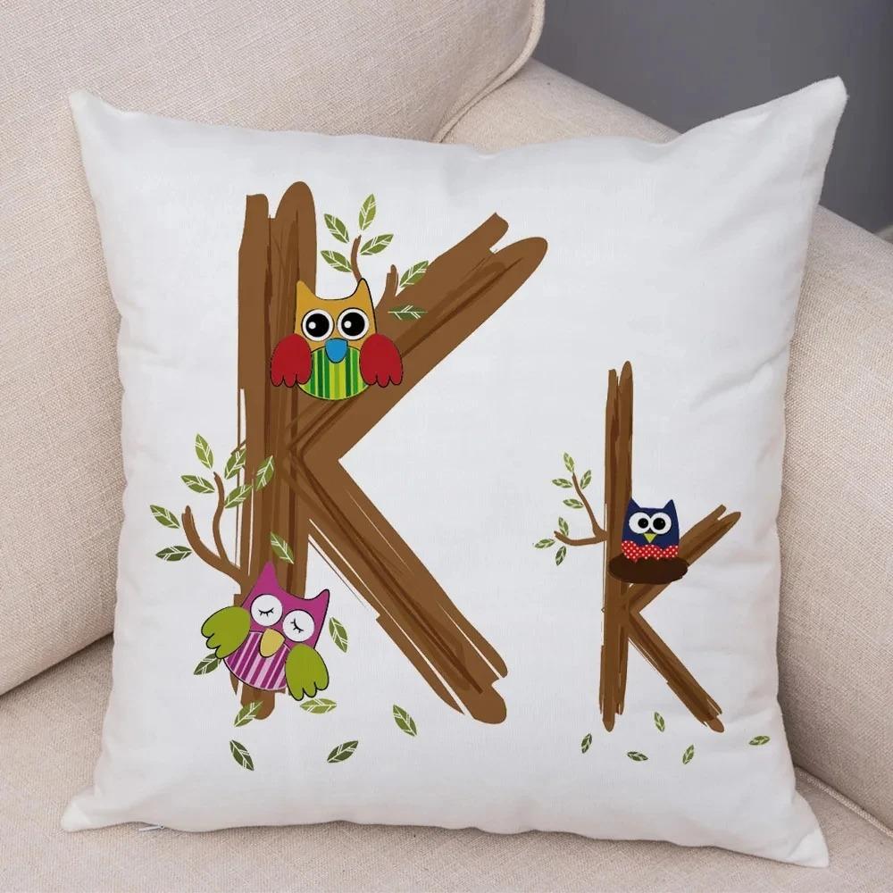 Owl Letter Decorative Pillowcase Car Ornaments Office Living Room Sofa Home Pillowcase
