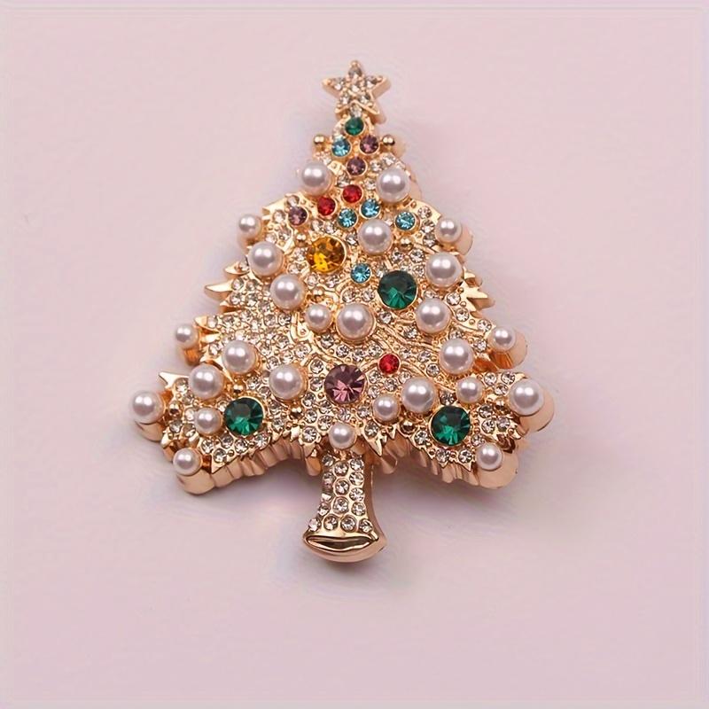 Pearl Christmas Tree Brooch, Women'S Fashionable And Versatile Clothing Chest Flower, Holiday Atmosphere Jewelry Brooch