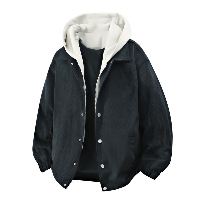 

Spring and Autumn Coat Men s Hooded Jacket Casual Sports Loose Korean Edition Jacket XXXXL чёрный