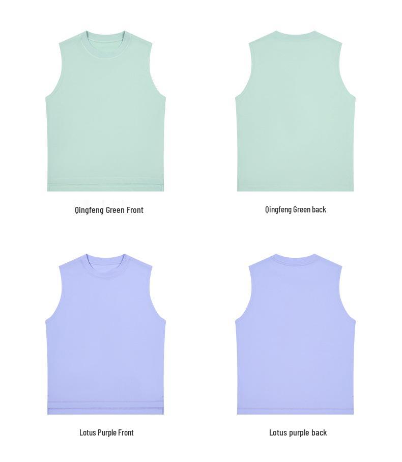 Plus Size Korean Style Sleeveless T-shirt: Summer Cooling, Loose Fit, Solid Color, Underarm Coverage