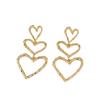 Versatile European & American Heart Drop Earrings - Slimming, Irregular Design, Hollow Heart Shape