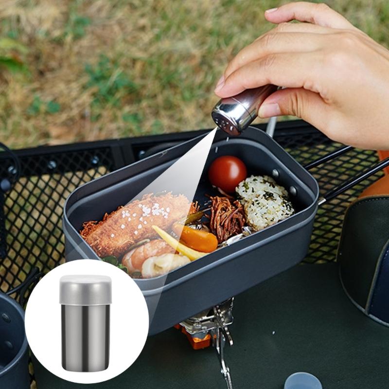 2lots Kitchens Camping Storage Spices Container Stainless Seasoning Bottles for Family Picnics