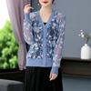 Summer Lace Knitted Sunscreen Cardigan Jacket Women Fashion Mid-Aged Short Shawl Conditioning Knitwear Shirt Coat Female