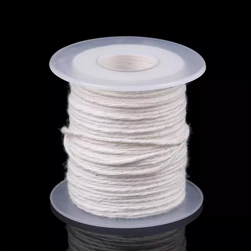 1 Roll of 61m Cotton Woven Candle Wick DIY Handmade Candle Wick 24 Strands Candle Wick Thread
