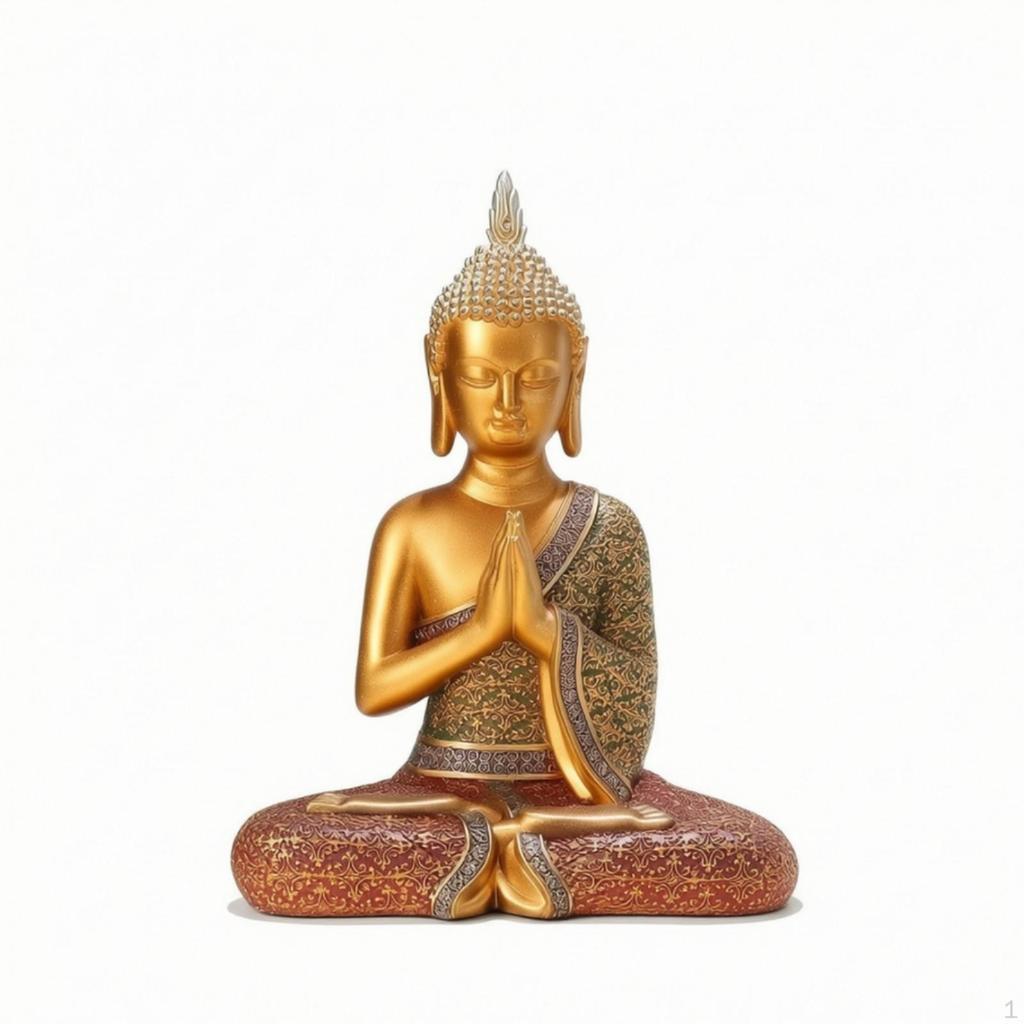 ThaiInfluenced Prayer Figurine Statue Meditative Buddha Praying for Buddhists,