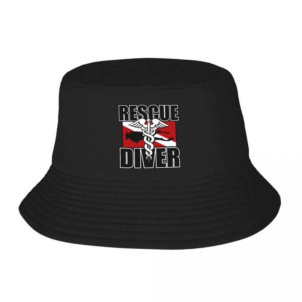 Custom Rescue Diver Bucket Hat Women Unisex Scuba Diving Outdoor Sun Summer Camping Fishing Cap