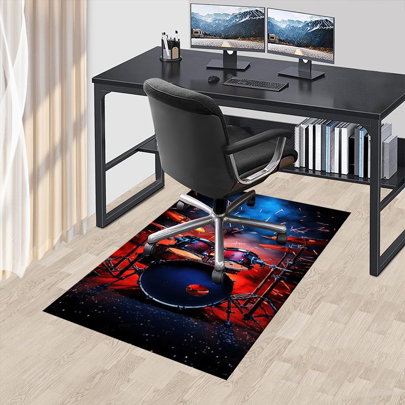 Drum Kit Office Chair Mat: Office Carpet, Oversized Rug for Home Decor, Sofa Mat, Desk Pad Perfect Gift for Any Room