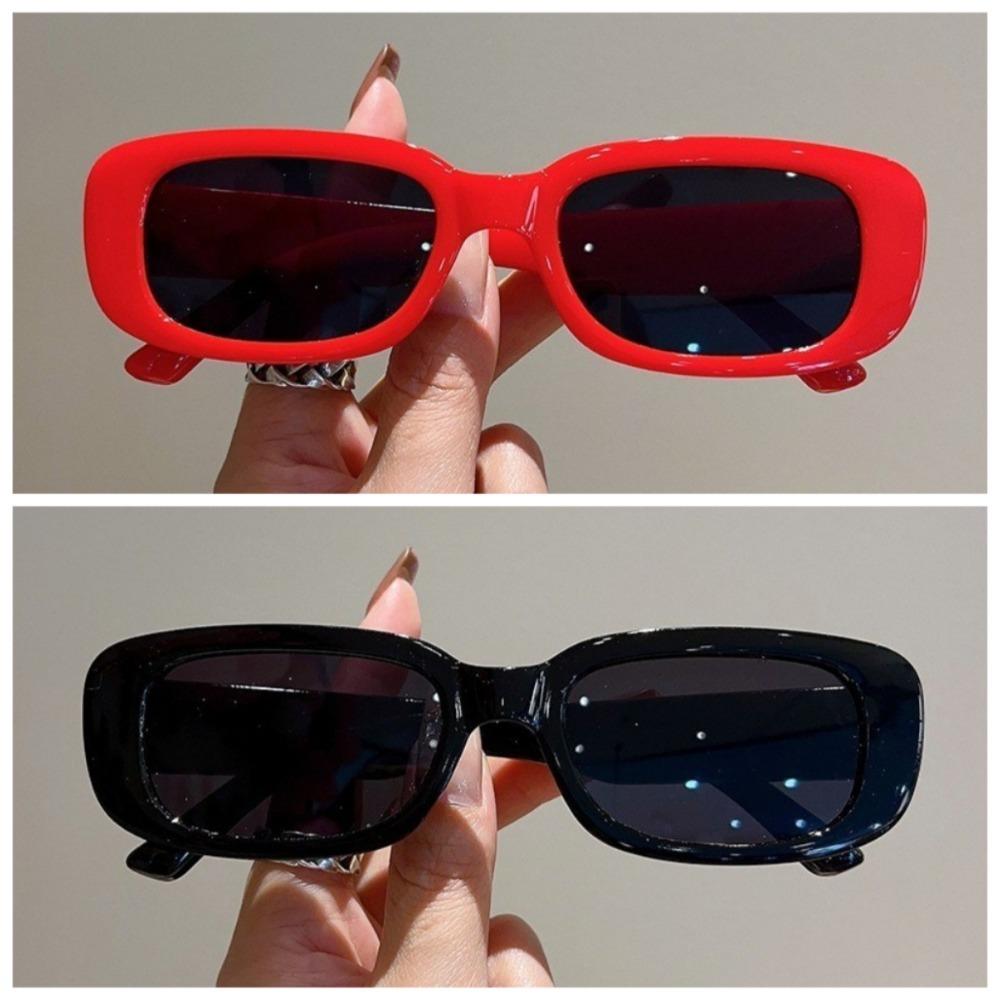 2pcs Korean Rectangular Sunglasses Small Frame Men Women Fashion Glasses