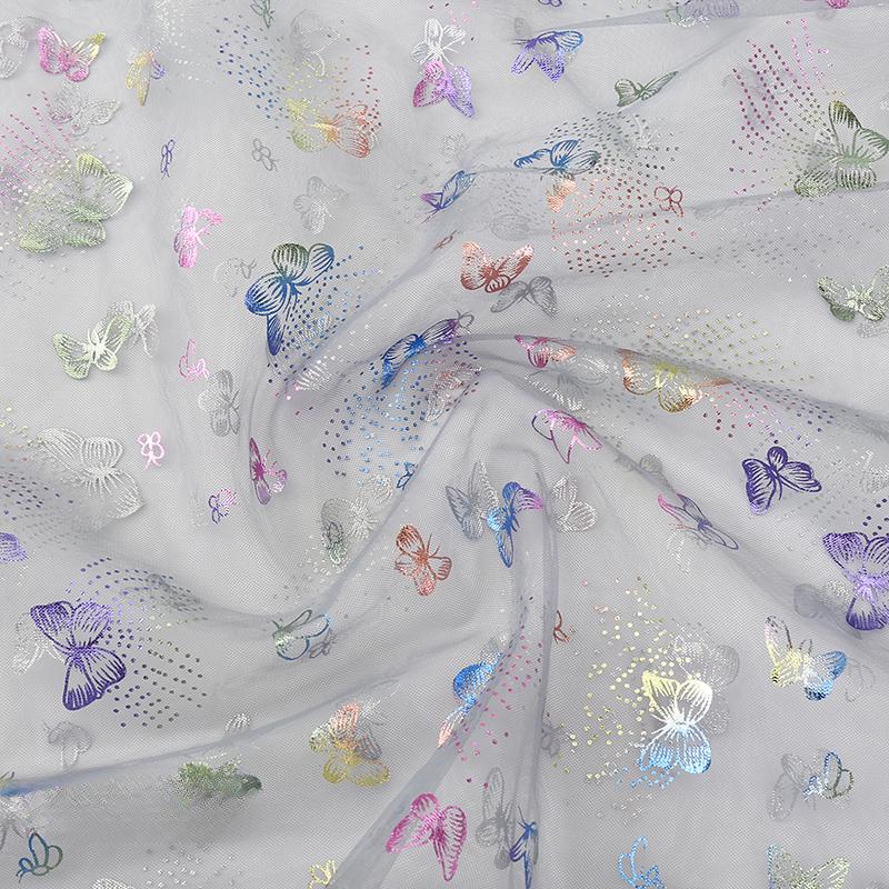 100x150cm Fancy Feather Butterfly Gauze Wedding Dress Shampooy Skirt Gauze Stage Costume Fabric Background Decorative Foil Gauze