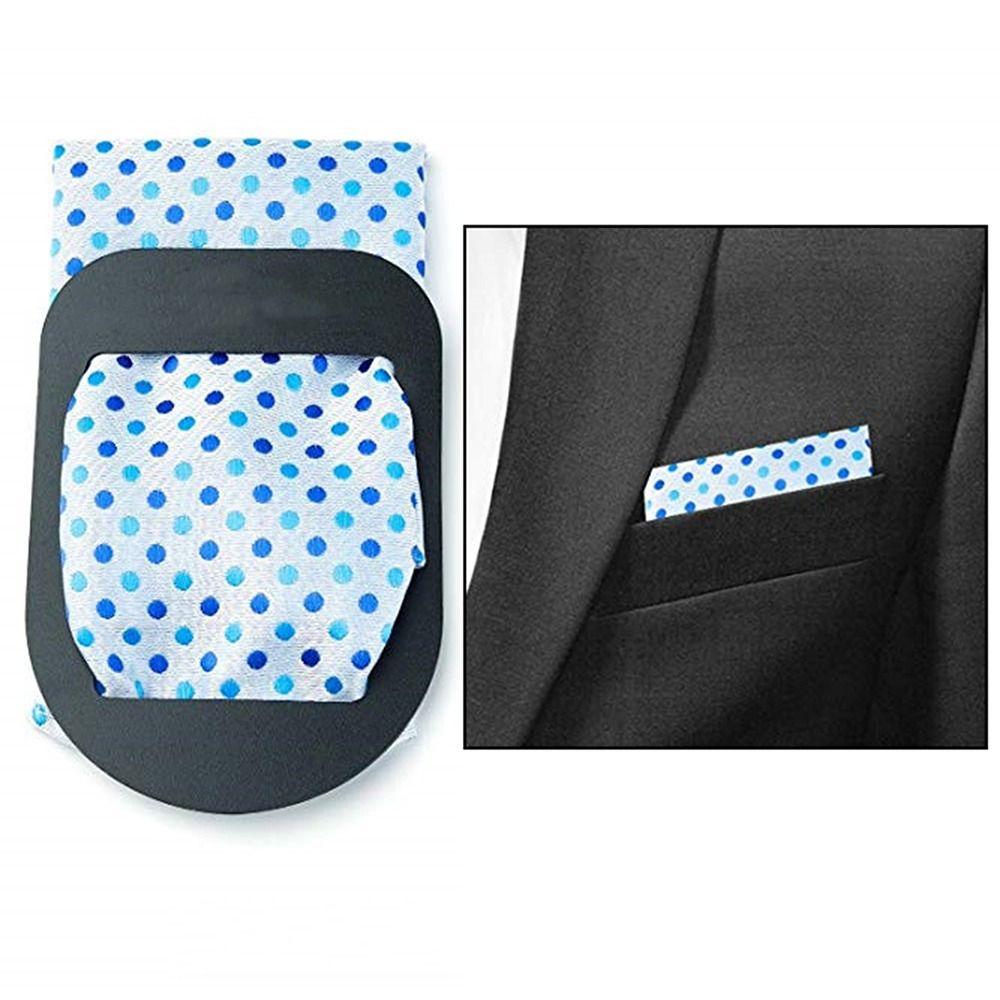 Men Silk Scarf Handkerchief Keeper Suit Accessories Pocket Squares Holder Handkerchief Fixed Clip