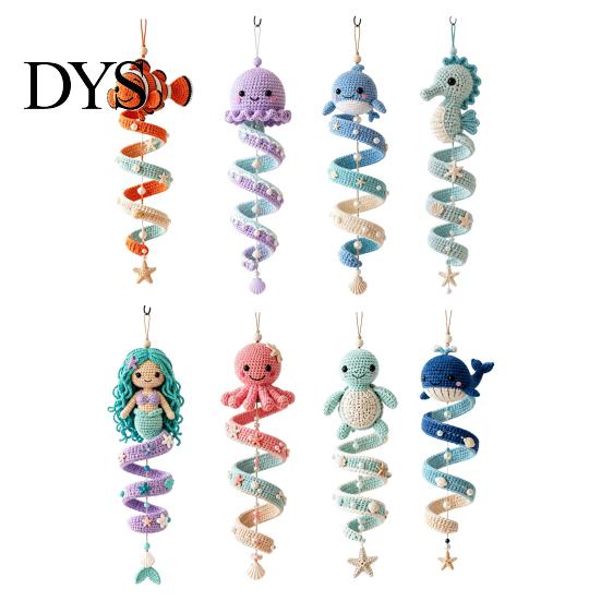 Easy Crochet Animals Pattern Ocean Theme Spiral Kit, Decorative DIY Art Craft, Bag Charms Making Assembly Hanging Ornament for Christmas Tree