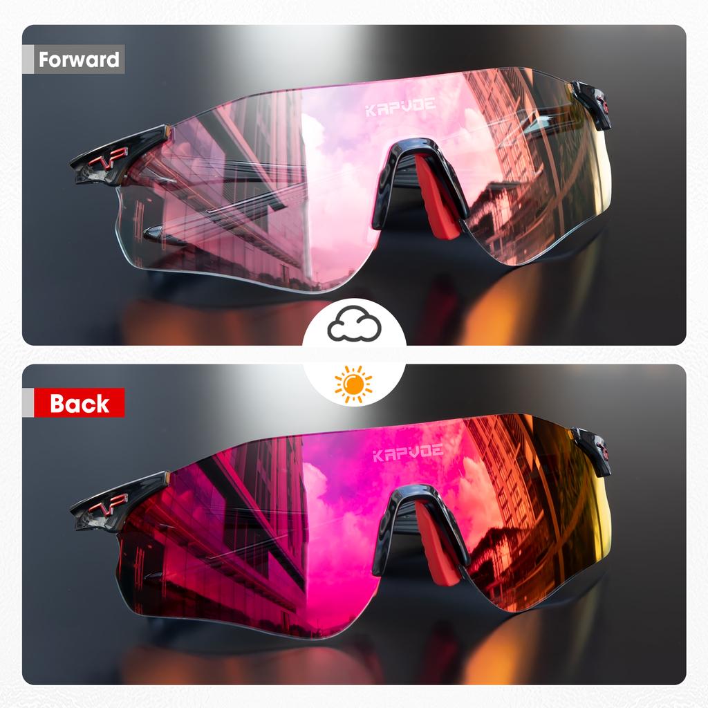 Pochromic Running Glasses Lightweight Cycling Sunglasses Camping Golf MTB Bike Night Equipment Outdoor Sports Eyewear