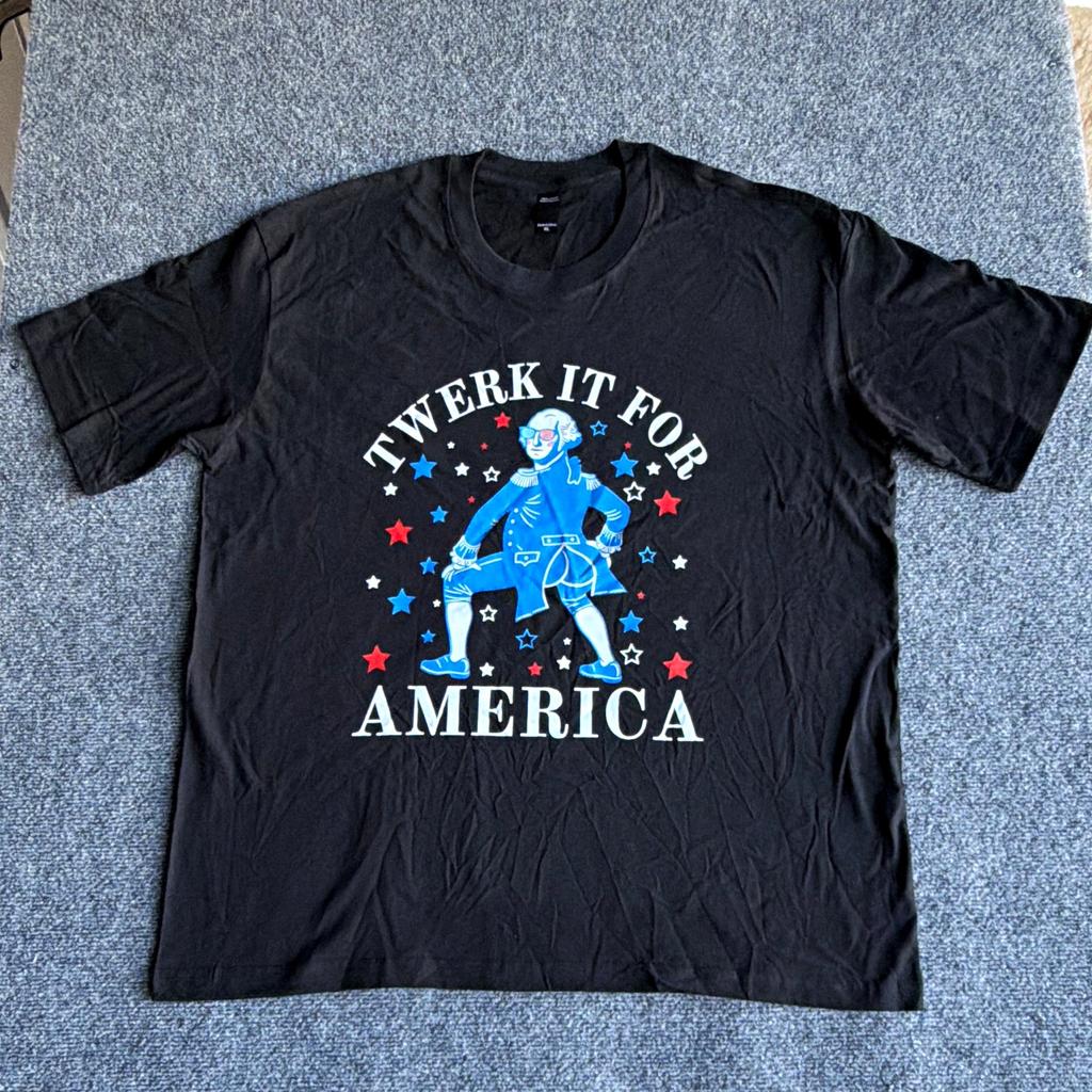 Unbranded Twerk It For America Graphic T-Shirt Men's XL Black Novelty Tee Unisex T-Shirt