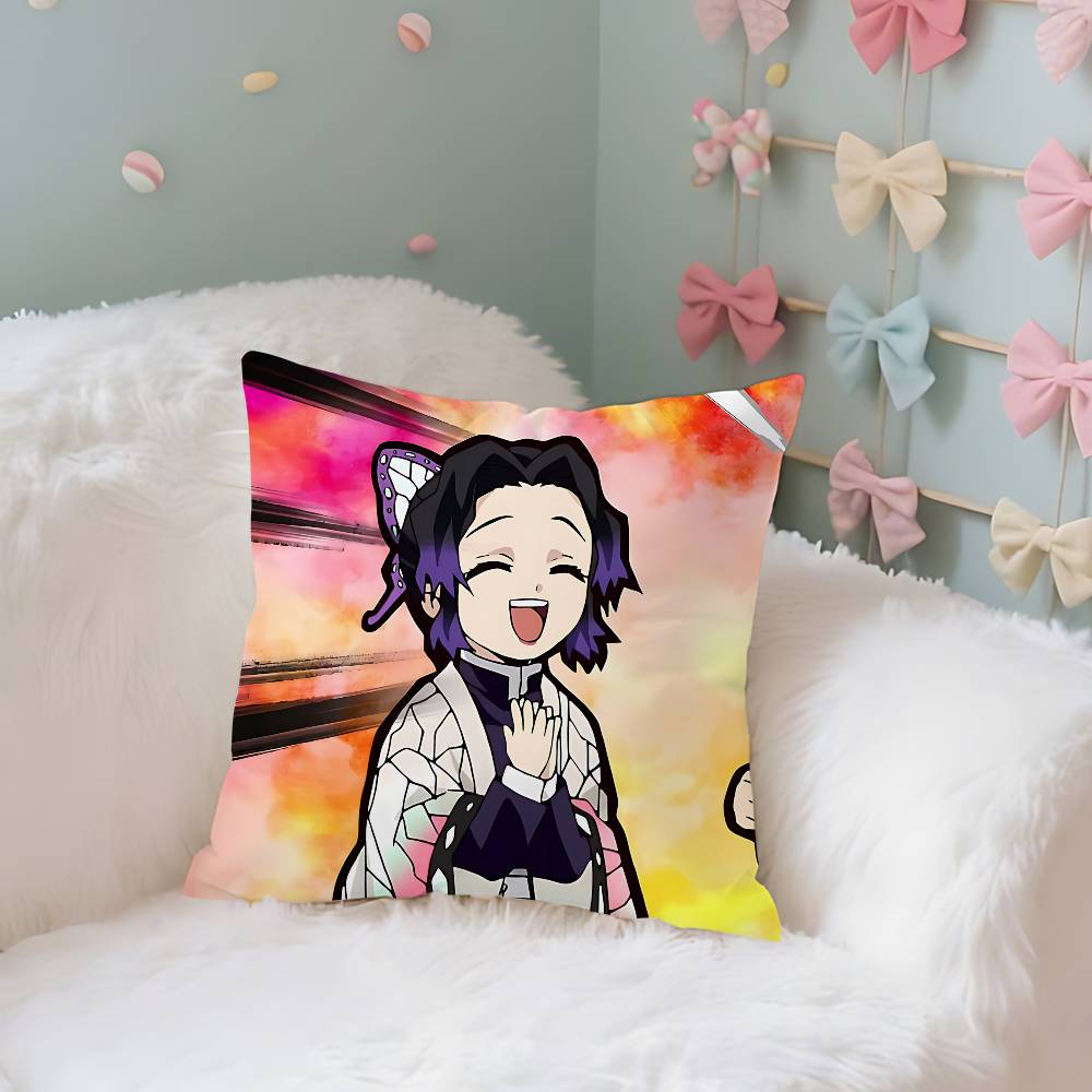 

SShinobus KKochous Case Plush Fabric Soft Pillowcase Double Sided Print Cushion Cover Household Gifts 40X40cm
