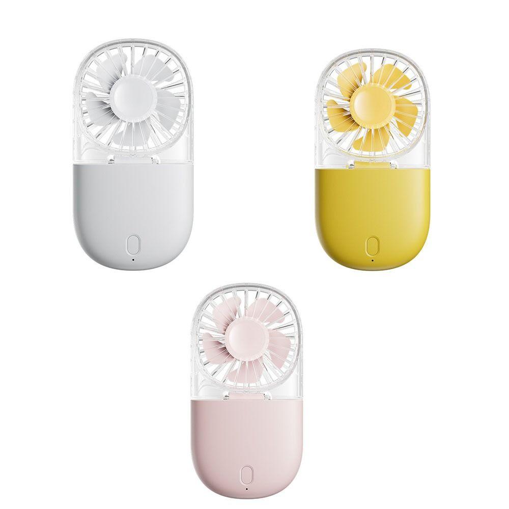 Transparent Handheld Electric Fan USB Rechargeable Air Cooler Portable Folding Neck Fan  Student