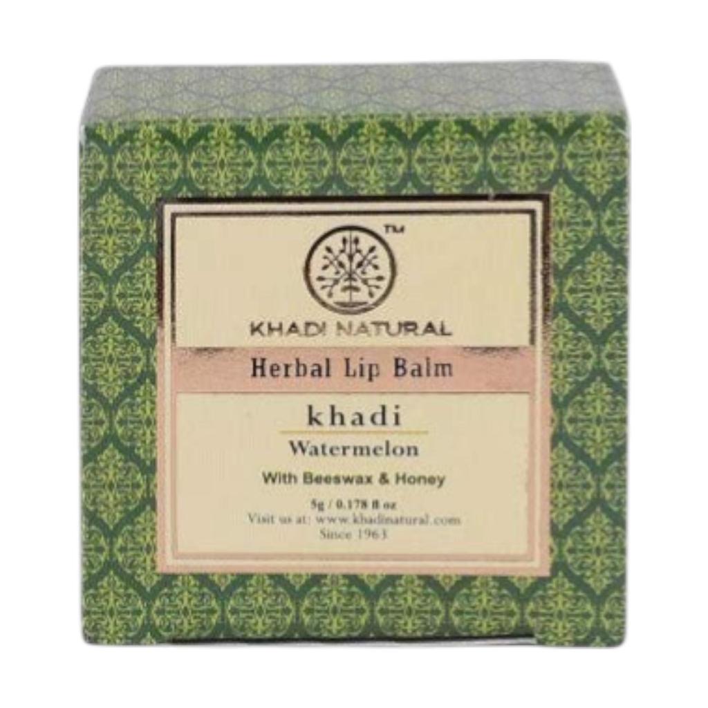 KHADI NATURAL Watermelon Lip Balm With Beeswax And Shea Butter 5 G X Pack Of 2 Moisturizing Glossy Lip Care
