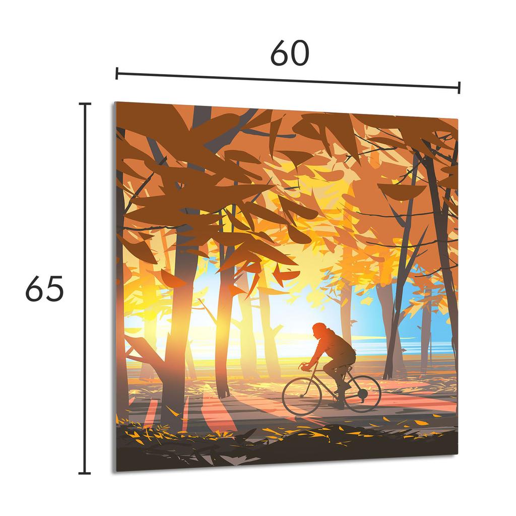 PANEL SZKLANY DO KUCHNI 60x65 Las