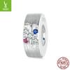 Star Silicone Positioning Diy Bracelet Beads, Niche S925 Silver Brushed Effect Bracelet Beads