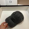 Alphabet French Paris Design Light Luxury Rhinestone Baseball Cap, Spring And Summer Soft Top Retro Washed Cap