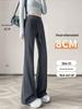 Women's 2026 Gray Petite High-Waisted Micro-Flare Yoga Sweatpants with Plus Velvet