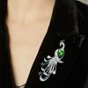 Luxusní brož Páv se zeleným ocasem Atmosférický Vintage Čínský Styl Charm Animal Pin Dámské Temperamentní Oděvní doplňky