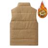 Men's Corduroy Fleece-Lined Multi-Pocket Cotton Vest - Casual, Sleeveless, Outdoor, Cold-Proof.