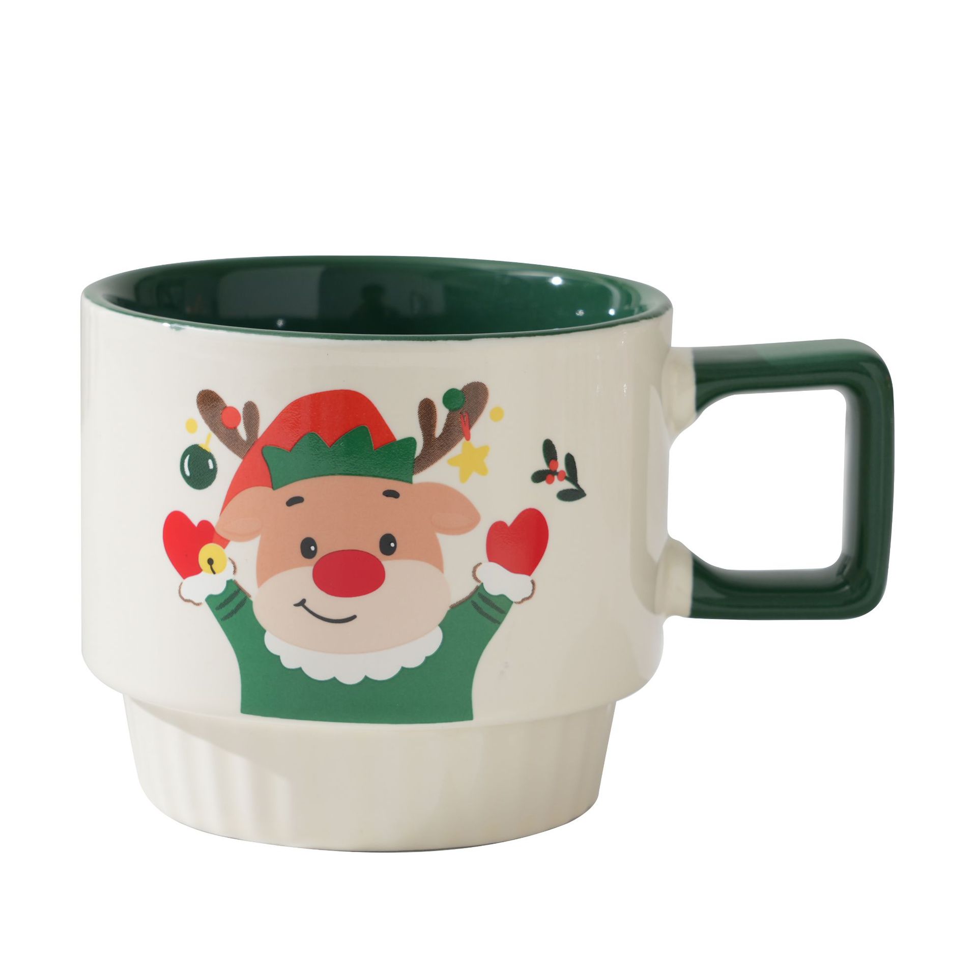 

Christmas Deer Fox Penguin Ceramic Coffee Mug Modern Cartoon Coffee Cup Christmas Gift Couple Water Cup Holiday Decoration 280ML