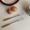 1/3 Pezzi Mini Frusta con Manico in Legno, Sbattiuova in Acciaio Inossidabile per Mescolare Uova, Latte, Succo