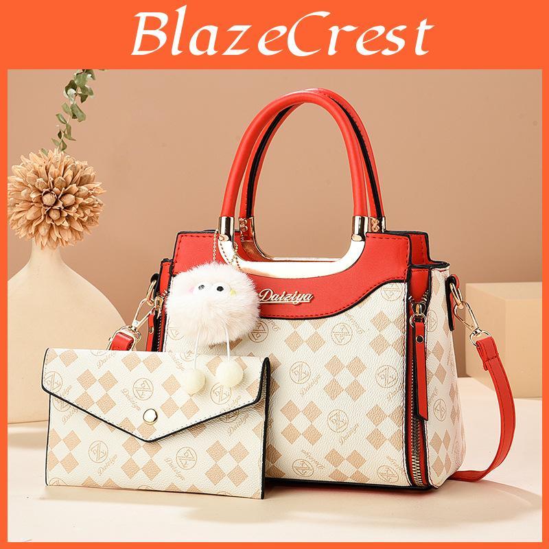 Elegant Mother Daughter Handbag Pu Fabric With Zipper Closure For Casual Outings