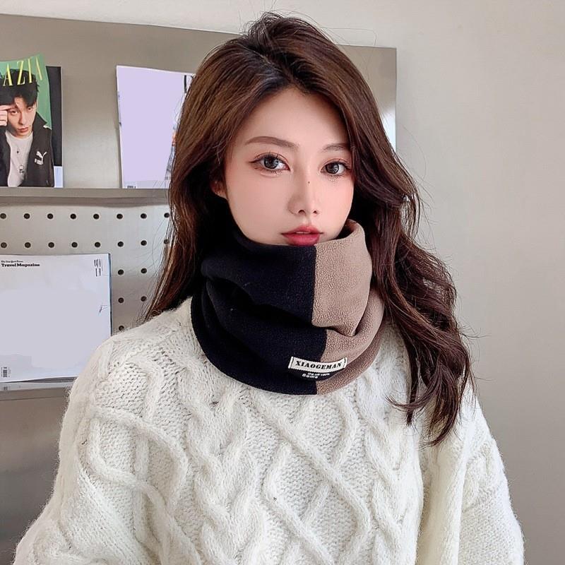 Winter Double-Layer Thick Warm Scarf Outdoor Cycling Men And Women Color Matching Cold-Proof Scarf