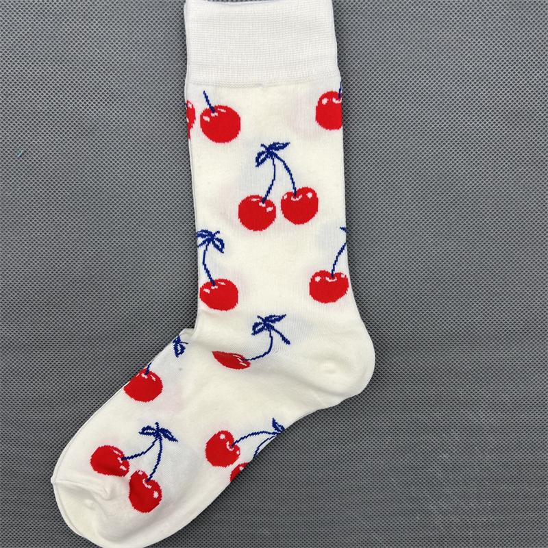 Happy Socks Women's Unisex Combed Cotton Sock Cherry Strawberry