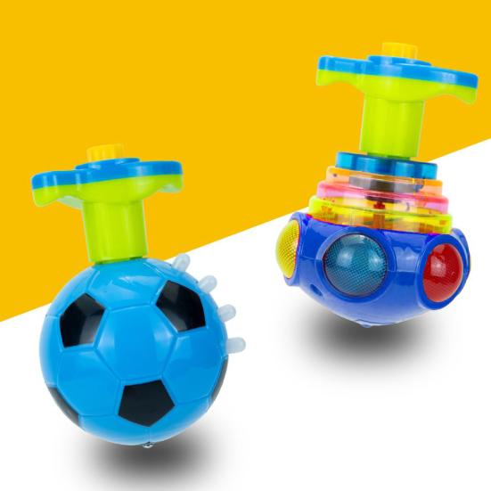 Luminous Top Interactive Football Heart Shape Spinning Top Battery-operated Musical Spinning