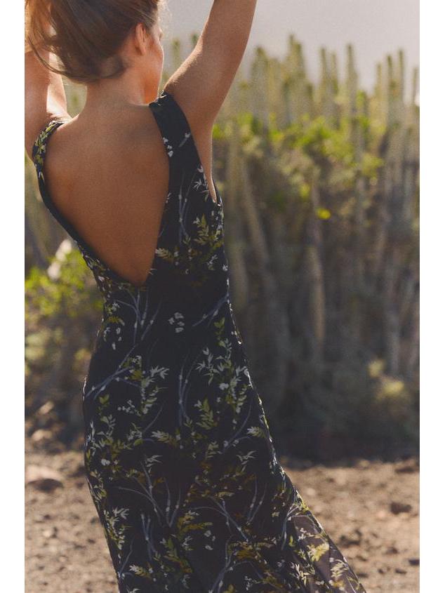 2025 Spring/Summer Women's European & American Style Waist-Hugging Sexy Printed Dress