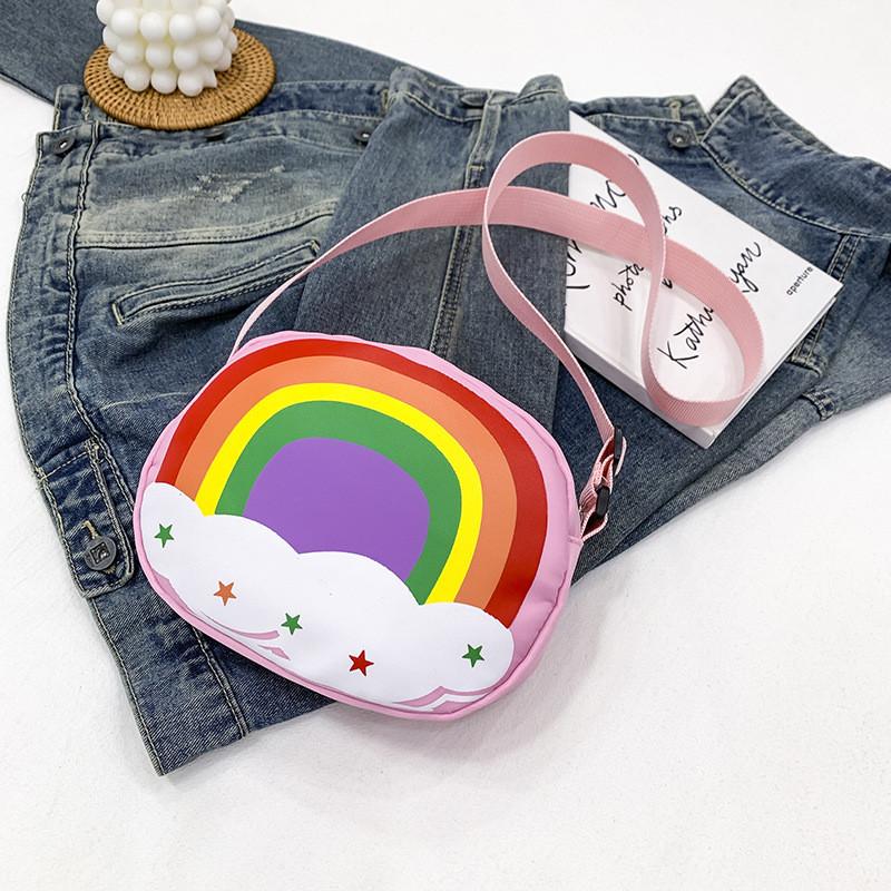 Rainbow Tiger Dinosaur Cartoon Pattern Children Shoulder Bag Girl Bag Crossbody