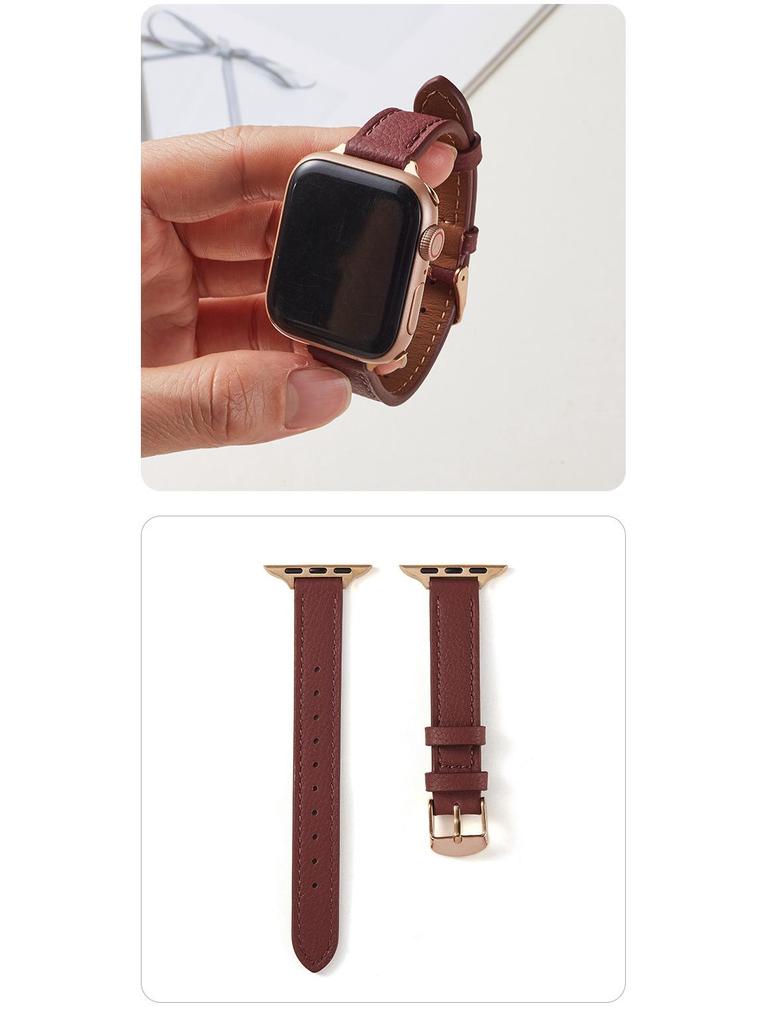 Originální kožený tenký řemínek s vzorem liči pro Apple iWatch