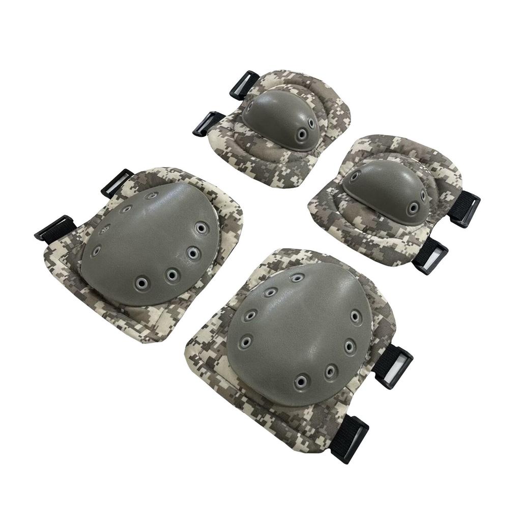 Taktisches Trainingsschutz-Set: Anti-Kollisions Knie- & Ellbogenschützer für Militär, Radfahren, Bergsteigen - 4-teiliges Set