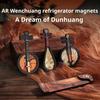 Miniature Pipa Ruan Guzheng Magnetic Refrigerator Sticker Hand Carved Cultural Artifact Collectible Gift Home Decor