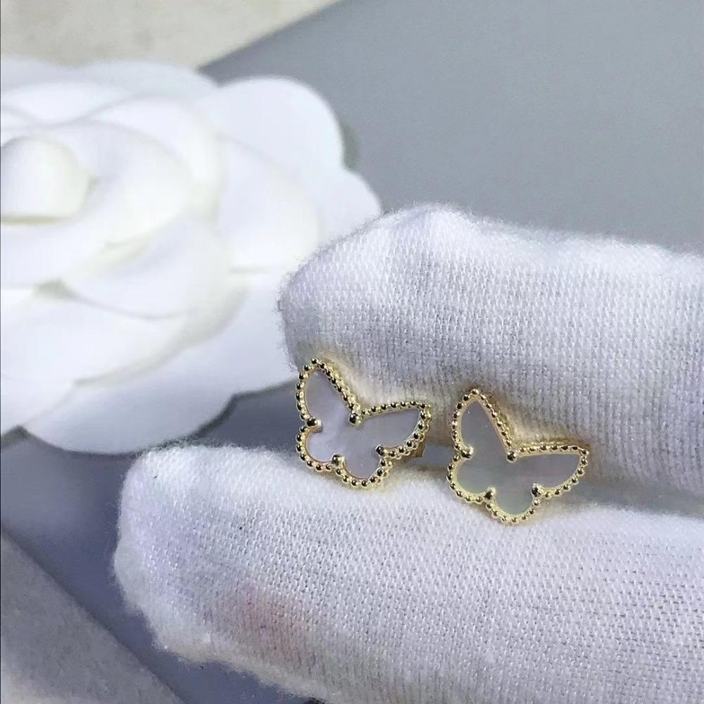 9mm Four-leaf Clover Mini Earrings Red Black Agate White Shell New Arrival Ladies Earrings