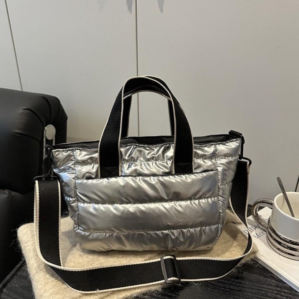 Large Capacity Lightweight Space Shoulder Bag Space Cotton Winter Quilted Crossbody Bag  Female Use