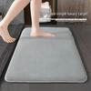 Non-Slip Coral Fleece Bathroom Door Mat - Thick, Solid Color, Water Absorbent